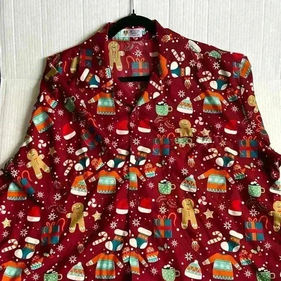 Unisex Half Sleeve Christmas Shirt Gingerbread Man, Candy  Cane, Whimsical Comfy - Picture 2 of 11